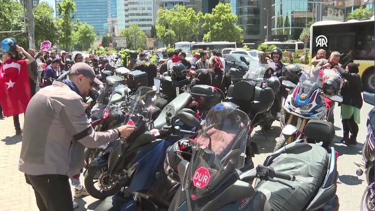 Motosikletlilerden İsrail Başkonsolosluğu önünde ‘soykırım’ protestosu - Resim: 23